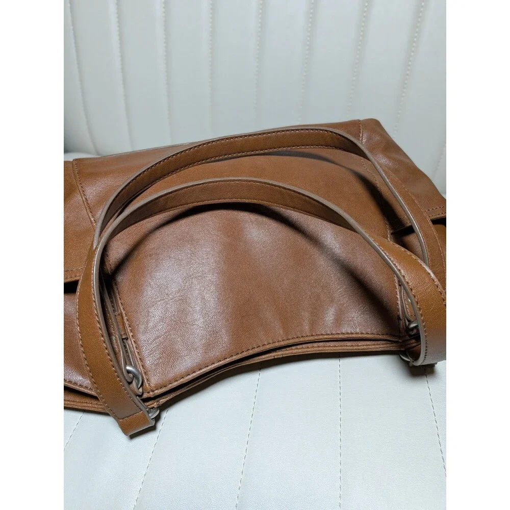 Vintage Relic Double Strap Hobo Shoulder Bag Brown Faux Leather Retro Y2K Pocket